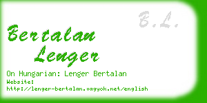 bertalan lenger business card